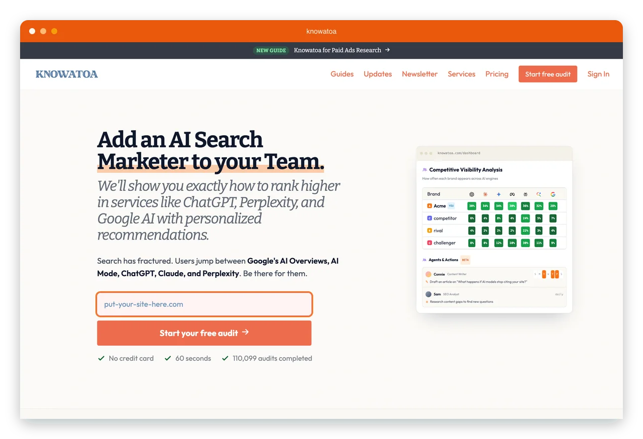 Knowatoa AI answer snapshot showing cached responses and citation sources